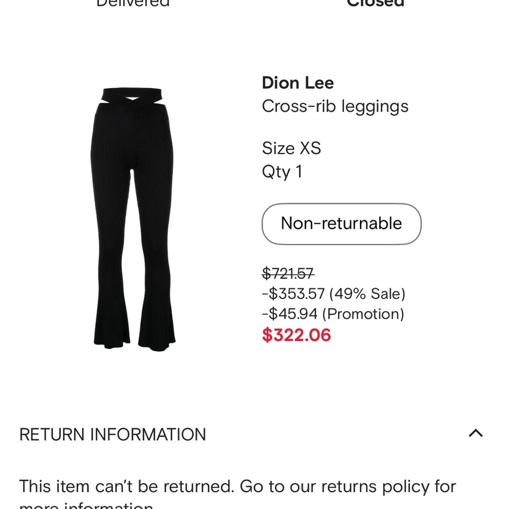 Dion Lee Black Flared Leggings